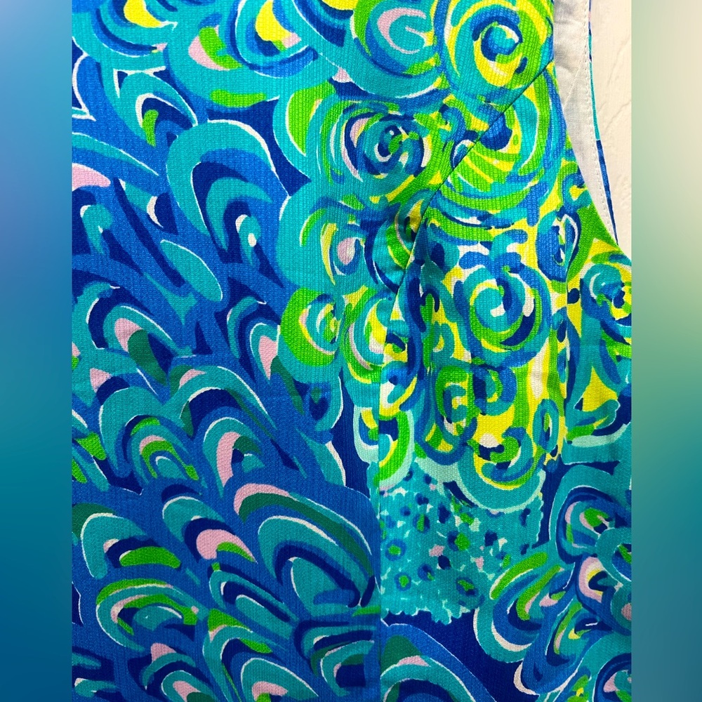 NWT LILLY PULITZER CATHY SHIFT SEA BLUE LILLY'S LAGOON GRAIL! BEAUTIFUL!! - Picture 4 of 14
